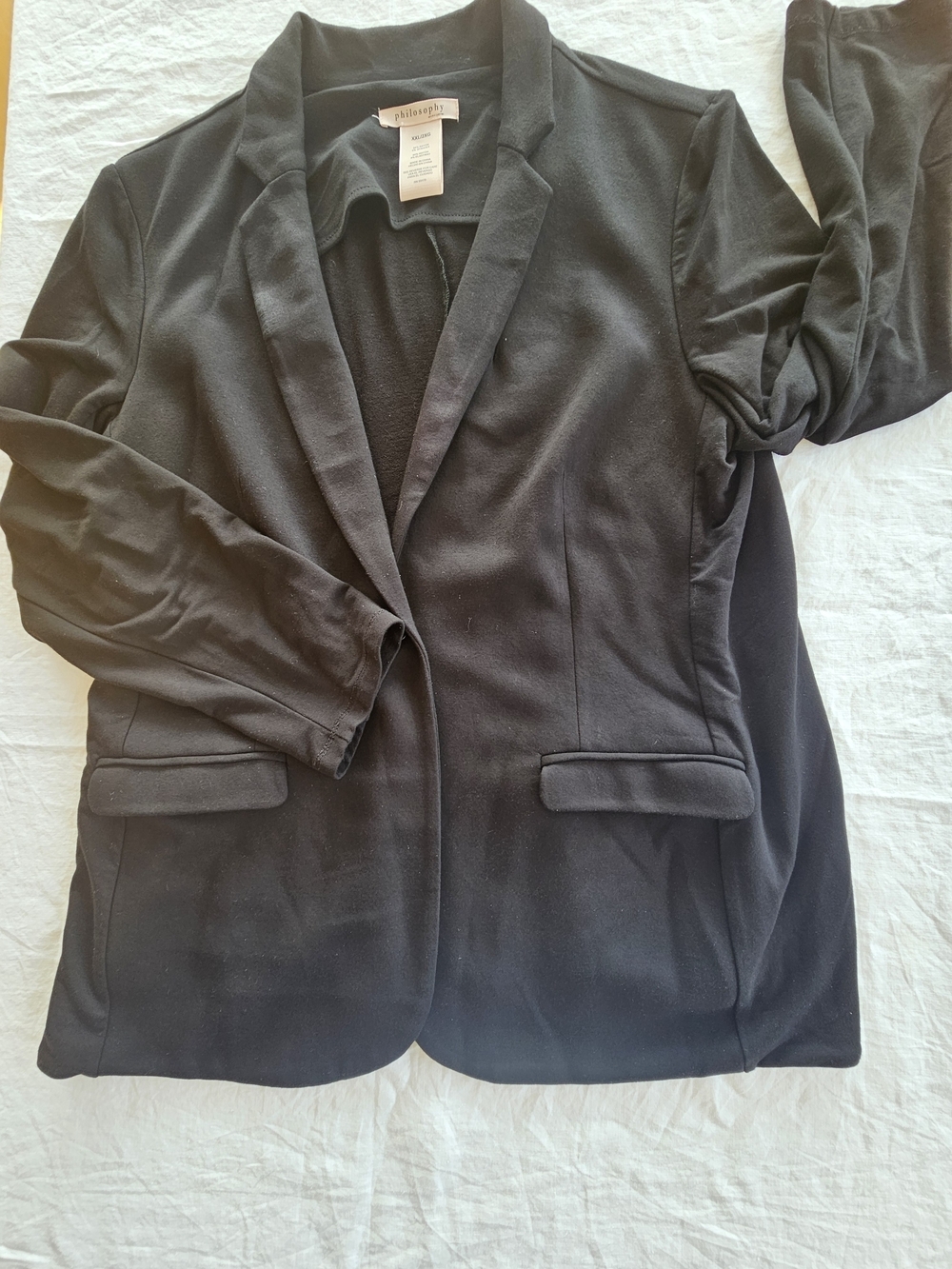 Philosophy Black Single-Button Blazer Size XXL - Picture 2 of 6